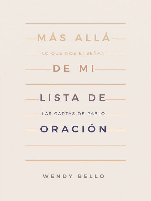 Title details for Más allá de mi lista de oración by Wendy Bello - Available